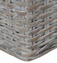 2-Sitzer-Sofa mit Kissen Grau Natürliches Rattan