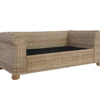 2-Sitzer-Sofa mit Kissen Natur Rattan