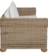2-Sitzer-Sofa mit Kissen Natur Rattan