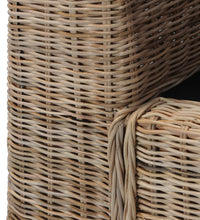 2-Sitzer-Sofa mit Kissen Natur Rattan