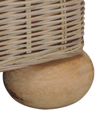 2-Sitzer-Sofa mit Kissen Natur Rattan