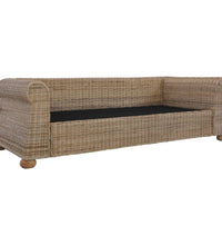 3-Sitzer-Sofa mit Kissen Natur Rattan