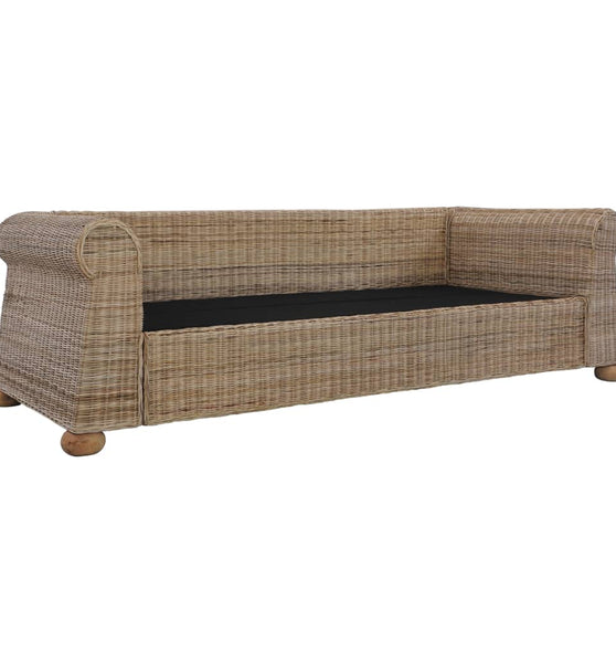 3-Sitzer-Sofa mit Kissen Natur Rattan