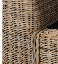 3-Sitzer-Sofa mit Kissen Natur Rattan