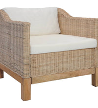 Sessel mit Auflagen Natur Rattan