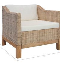 Sessel mit Auflagen Natur Rattan