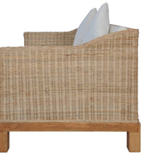 2-Sitzer-Sofa mit Kissen Natürliches Rattan