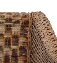 3-Sitzer-Sofa mit Kissen Natürliches Rattan