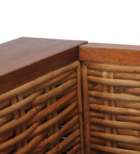 Sessel mit Kissen Braun Natur Rattan