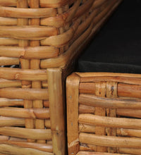 3-Sitzer-Sofa mit Kissen Braun Natürliches Rattan