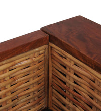 3-Sitzer-Sofa mit Kissen Braun Natürliches Rattan