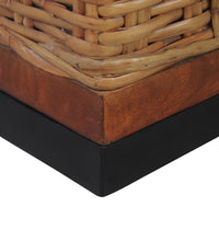 3-Sitzer-Sofa mit Kissen Braun Natürliches Rattan