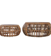 Couchtische 2 Stk. Natur Rattan