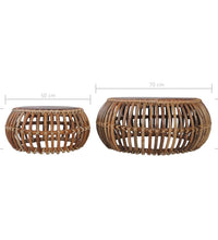 Couchtische 2 Stk. Natur Rattan