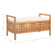 Sitzbank mit Stauraum 93×49×49 cm Walnuss Massivholz