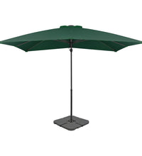 Sonnenschirm mit Tragbarem Sonnenschirmständer Grün