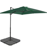 Sonnenschirm mit Tragbarem Sonnenschirmständer Grün