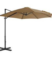 Sonnenschirm mit Tragbarem Sonnenschirmständer Taupe