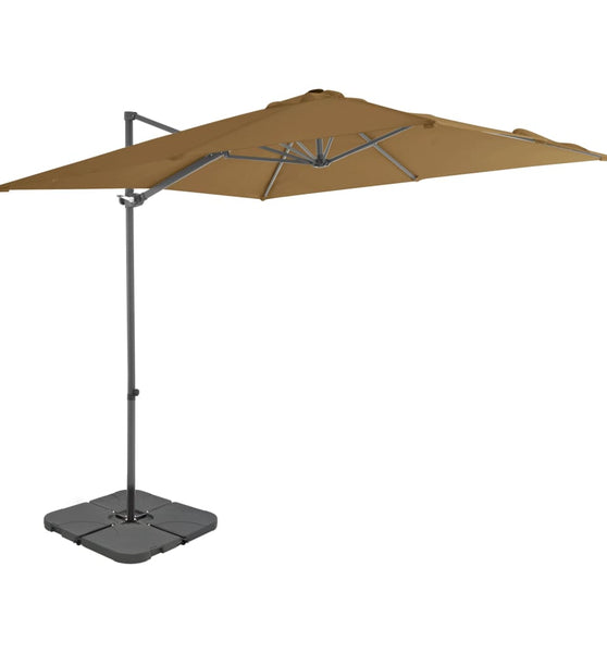 Sonnenschirm mit Tragbarem Sonnenschirmständer Taupe