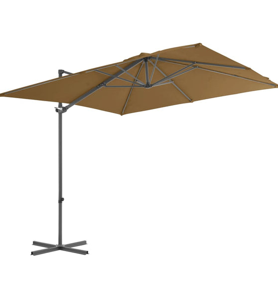 Sonnenschirm mit Tragbarem Sonnenschirmständer Taupe