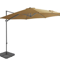Sonnenschirm mit Tragbarem Sonnenschirmständer Taupe