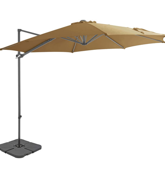 Sonnenschirm mit Tragbarem Sonnenschirmständer Taupe