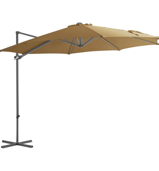 Sonnenschirm mit Tragbarem Sonnenschirmständer Taupe