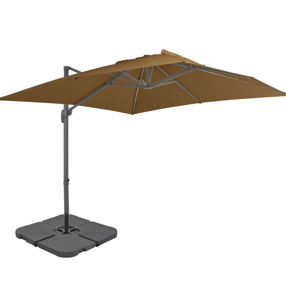Sonnenschirm mit Tragbarem Sonnenschirmständer Taupe