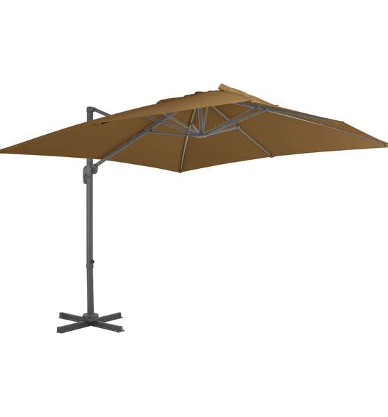 Sonnenschirm mit Tragbarem Sonnenschirmständer Taupe