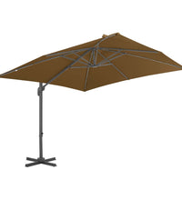 Sonnenschirm mit Tragbarem Sonnenschirmständer Taupe