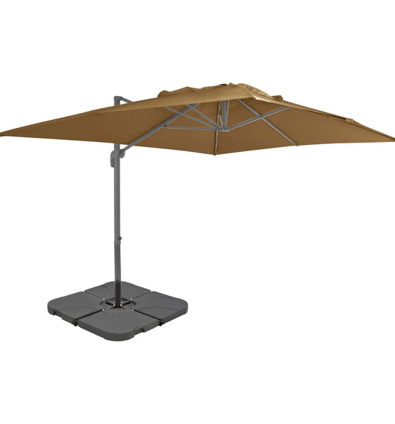 Sonnenschirm mit Tragbarem Sonnenschirmständer Taupe