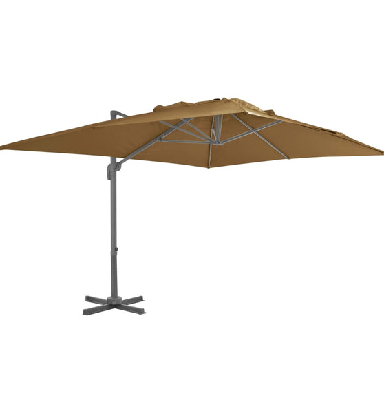 Sonnenschirm mit Tragbarem Sonnenschirmständer Taupe