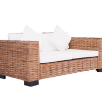 2-Sitzer Gartensofa Natürliches Rattan