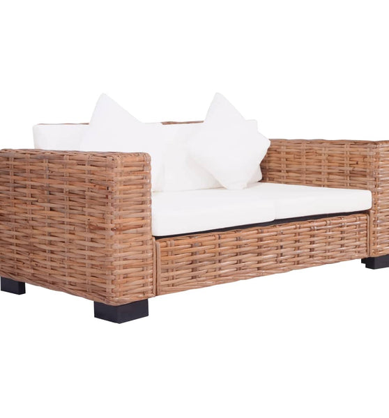 2-Sitzer Gartensofa Natürliches Rattan