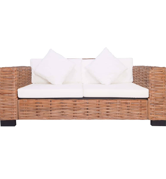 2-Sitzer Gartensofa Natürliches Rattan