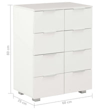 Sideboard Hochglanz-Weiß 60x35x80 cm Holzwerkstoff