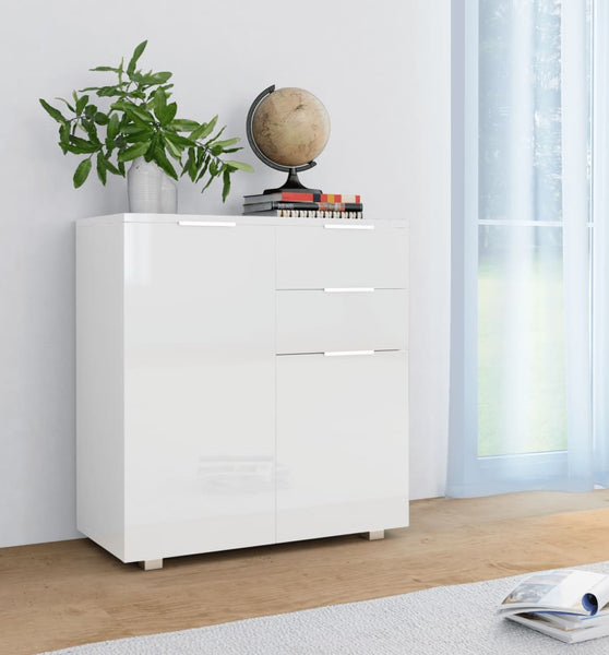 Sideboard Hochglanz-Weiß 71x35x80 cm Holzwerkstoff