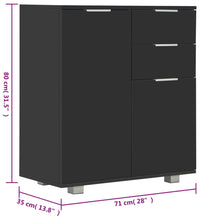 Sideboard Hochglanz-Schwarz 71x35x80 cm Holzwerkstoff