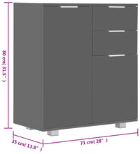 Sideboard Hochglanz-Grau 71x35x80 cm Holzwerkstoff