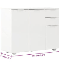 Sideboard Hochglanz-Weiß 107x35x80,5 cm