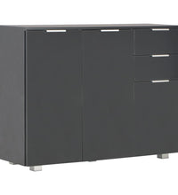 Sideboard Hochglanz-Schwarz 107x35x80,5 cm