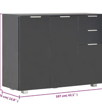 Sideboard Hochglanz-Schwarz 107x35x80,5 cm