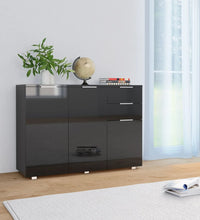 Sideboard Hochglanz-Schwarz 107x35x80,5 cm