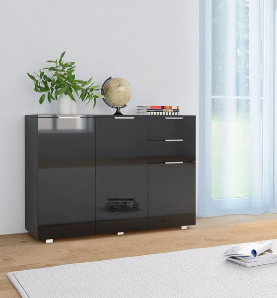 Sideboard Hochglanz-Schwarz 107x35x80,5 cm