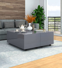 Couchtisch Hochglanz-Grau 100x100x35 cm