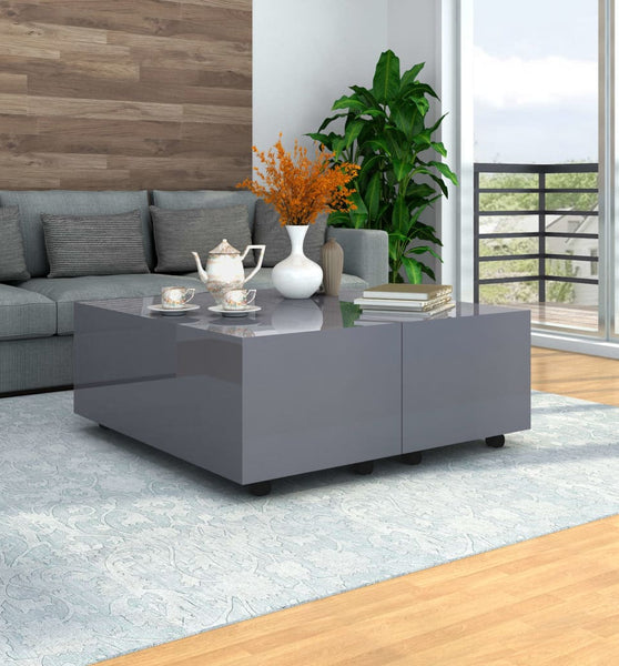 Couchtisch Hochglanz-Grau 100x100x35 cm