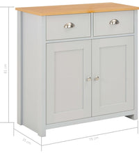 Sideboard Grau vidaXL Sideboard Grau 79 x 35 x 81 cm