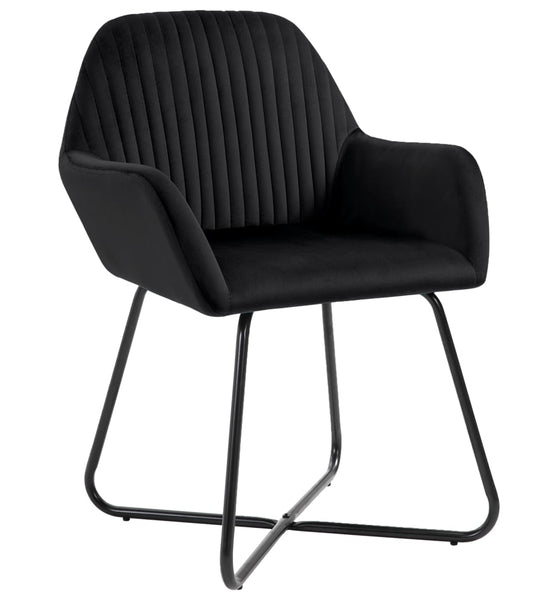 Esszimmerstühle 2 Stk. Schwarz Samt