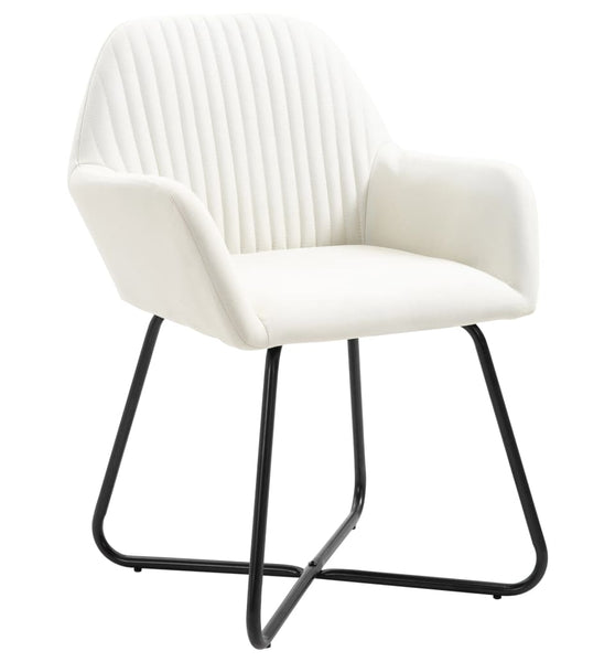 Esszimmerstühle 2 Stk. Creme Stoff