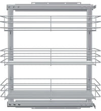 3-stufiger Küchen-Drahtkorb Ausziehbar Silbern 47x35x56 cm